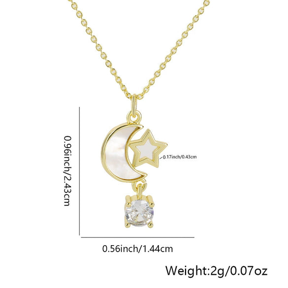 Wholesale Jewelry Copper Plated Real Gold Micro Zircon Fourleaf Clover Cross Pendant Minimalist Geometric Style Accessories