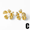 Wholesale Jewelry Copper Plated Real Gold Pearl Flower Inlaid Zircon Earrings