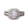 Wholesale Jewelry Copper Plated White Golden Light Luxury Geometric Zircon Ring For Women