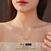Wholesale Jewelry Copper Real Gold Electroplated Zircon Flower Geometric Pendant Necklace Light Luxury Elegant Clavicle Chain