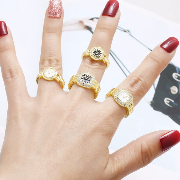 Wholesale Jewelry Copper Real Gold Plated Geometric Open Ring