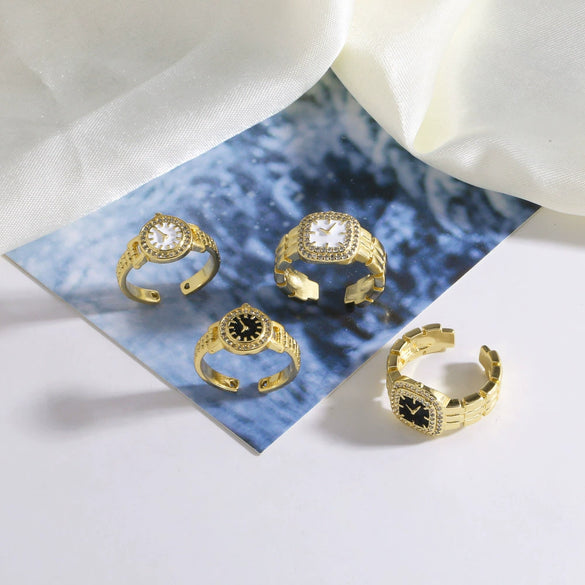 Wholesale Jewelry Copper Real Gold Plated Geometric Open Ring