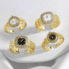 Wholesale Jewelry Copper Real Gold Plated Geometric Open Ring