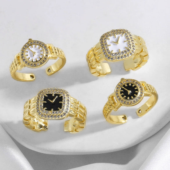 Wholesale Jewelry Copper Real Gold Plated Geometric Open Ring