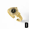 Wholesale Jewelry Copper Real Gold Plated Geometric Open Ring