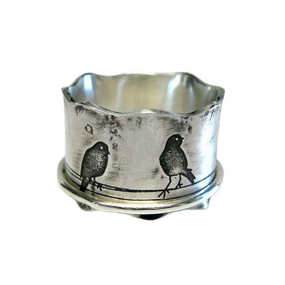 Wholesale Jewelry Copper Retro Ring With Geometric Design And Electroplating Treatment