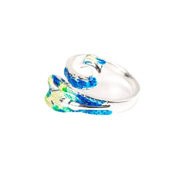Wholesale Jewelry Copper Ring Fashion Classic With Blue Peacock Animals Zodiac Pattern And Electroplating Treatment