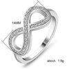 Wholesale Jewelry Copper Ring With Zircon Set Simple Infinite 8 Word Exaggerated Personality Design With Letters Numbers Text For Women