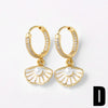 Wholesale Jewelry Copper Seahorse Zodiac Animal Style Electroplated Earrings Unisex