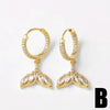 Wholesale Jewelry Copper Seahorse Zodiac Animal Style Electroplated Earrings Unisex