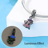 Wholesale Jewelry Copper Silver Plated Halloween Luminous Black Ghost Pendant Beads For Diy Bracelet Necklace With Dripping Oil Design
