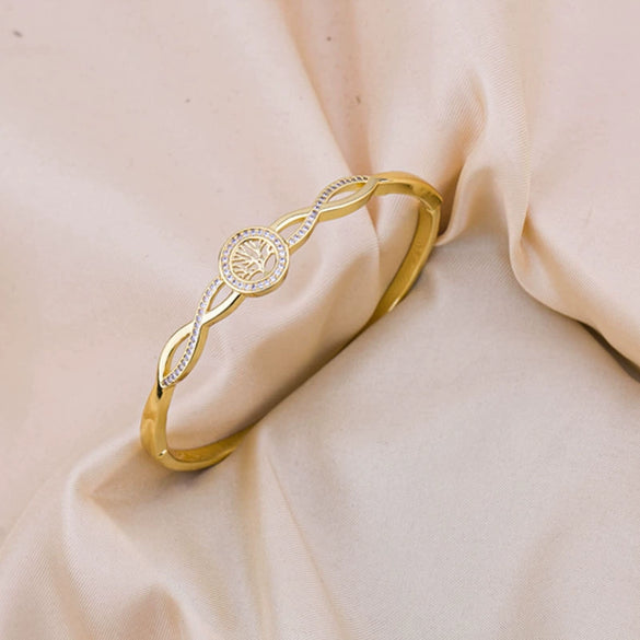 Wholesale Jewelry Copper Simple Light Luxury Electroplating Bracelet For Women
