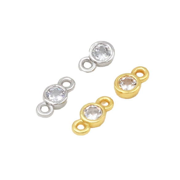 Wholesale Jewelry Copper Single Zirconium Microinlaid Pendant Necklace And Ring Bracelet Connector Electroplating Accessories Versatile Natural Style
