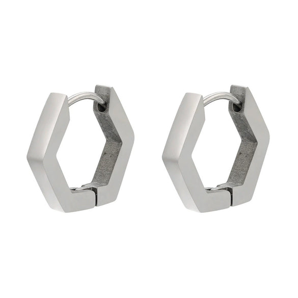 Wholesale Jewelry Copper Stainless Steel Geometric Love Hexagonal Triangle Electroplated Women's Earrings