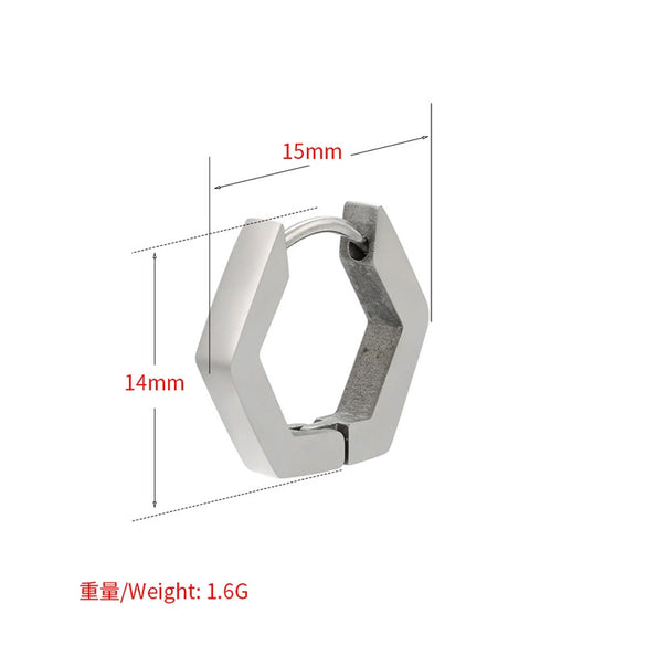 Wholesale Jewelry Copper Stainless Steel Geometric Love Hexagonal Triangle Electroplated Women's Earrings