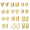 Wholesale Jewelry Copper Stainless Steel Geometric Love Hexagonal Triangle Electroplated Women's Earrings