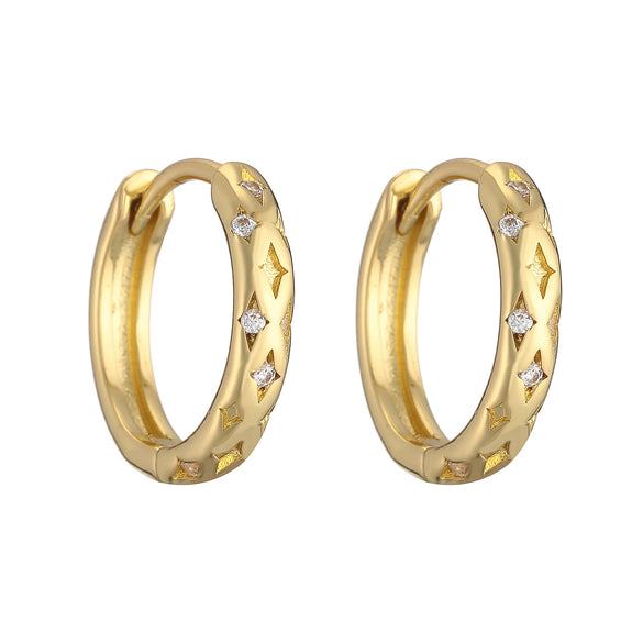 Wholesale Jewelry Copper Star Geometric Micro Inlaid Zircon Earrings For Women