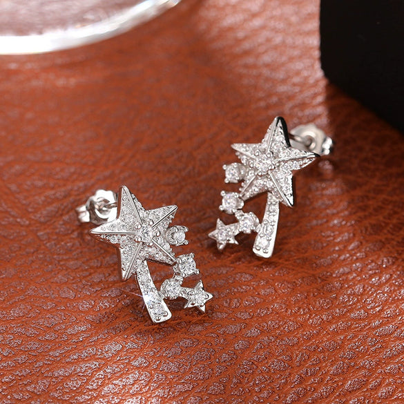 Wholesale Jewelry Copper Star Geometric Shiny Women's Fashion Minimalist Jewelry