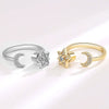 Wholesale Jewelry Copper Starmoon Geometric Rotating Opening Ring For Women With Electroplating