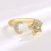 Wholesale Jewelry Copper Starmoon Geometric Rotating Opening Ring For Women With Electroplating