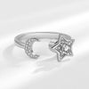 Wholesale Jewelry Copper Starmoon Geometric Rotating Opening Ring For Women With Electroplating