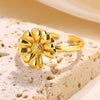 Wholesale Jewelry Copper Sunflower Daisy Flower Ring Electroplated For Women