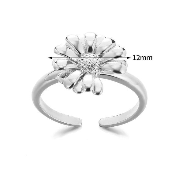 Wholesale Jewelry Copper Sunflower Daisy Flower Ring Electroplated For Women