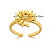 Wholesale Jewelry Copper Sunflower Daisy Flower Ring Electroplated For Women