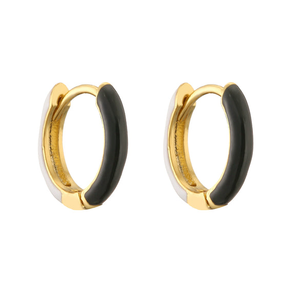 Wholesale Jewelry Copper Sweet Geometric Dripping Oil Goldplated Women's Earrings