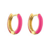 Wholesale Jewelry Copper Sweet Geometric Dripping Oil Goldplated Women's Earrings