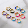 Wholesale Jewelry Copper Sweet Geometric Dripping Oil Goldplated Women's Earrings