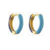 Wholesale Jewelry Copper Sweet Geometric Dripping Oil Goldplated Women's Earrings
