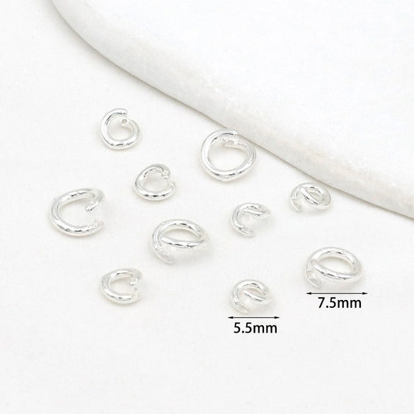 Wholesale Jewelry Copper Wolf's Teeth Style Electroplating Halfclose Opening Ring Pendant Necklace Bracelet Connecting Ring Accessories
