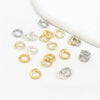 Wholesale Jewelry Copper Wolf's Teeth Style Electroplating Halfclose Opening Ring Pendant Necklace Bracelet Connecting Ring Accessories