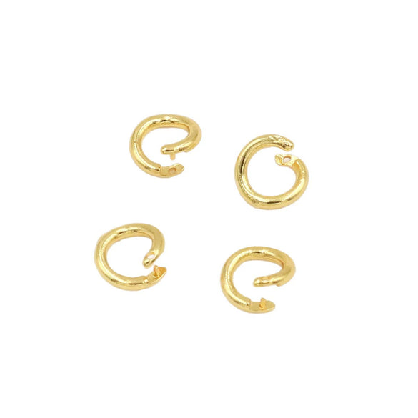 Wholesale Jewelry Copper Wolf's Teeth Style Electroplating Halfclose Opening Ring Pendant Necklace Bracelet Connecting Ring Accessories