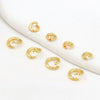 Wholesale Jewelry Copper Wolf's Teeth Style Electroplating Halfclose Opening Ring Pendant Necklace Bracelet Connecting Ring Accessories