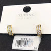 Wholesale Jewelry Copper Zinc Alloy Geometric Double Row Inlaid Zircon Earrings For Women Electroplating Style