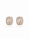 Wholesale Jewelry Copper Zinc Alloy Geometric Double Row Inlaid Zircon Earrings For Women Electroplating Style