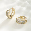 Wholesale Jewelry Copper Zinc Alloy Geometric Double Row Inlaid Zircon Earrings For Women Electroplating Style