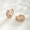 Wholesale Jewelry Copper Zinc Alloy Geometric Double Row Inlaid Zircon Earrings For Women Electroplating Style