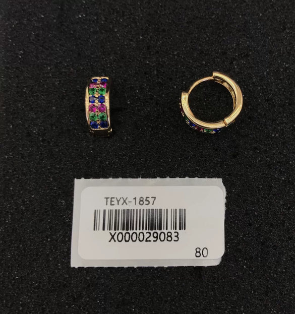 Wholesale Jewelry Copper Zinc Alloy Geometric Double Row Inlaid Zircon Earrings For Women Electroplating Style