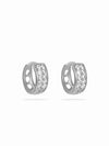 Wholesale Jewelry Copper Zinc Alloy Geometric Double Row Inlaid Zircon Earrings For Women Electroplating Style