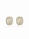 Wholesale Jewelry Copper Zinc Alloy Geometric Double Row Inlaid Zircon Earrings For Women Electroplating Style