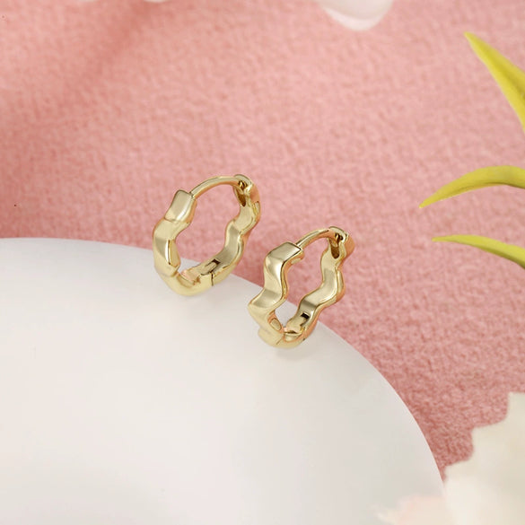 Wholesale Jewelry Copper Zinc Alloy Gold Plated Geometric Pattern Earring For Women Simple Style