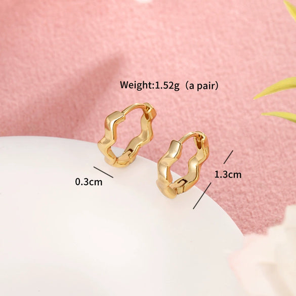 Wholesale Jewelry Copper Zinc Alloy Gold Plated Geometric Pattern Earring For Women Simple Style