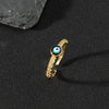 Wholesale Jewelry Copper Zircon Enamel Oil Drop Evil Eye Retro Open Ring For Women Electroplated