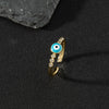 Wholesale Jewelry Copper Zircon Enamel Oil Drop Evil Eye Retro Open Ring For Women Electroplated