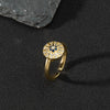 Wholesale Jewelry Copper Zircon Enamel Oil Drop Evil Eye Retro Open Ring For Women Electroplated