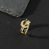 Wholesale Jewelry Copper Zircon Enamel Oil Drop Evil Eye Retro Open Ring For Women Electroplated