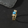 Wholesale Jewelry Copper Zircon Enamel Oil Drop Evil Eye Retro Open Ring For Women Electroplated